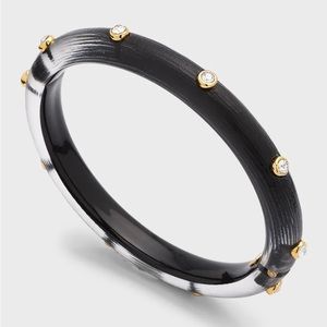 Alexis Bittar Lucite & Crystal Rivet Studded Bangle